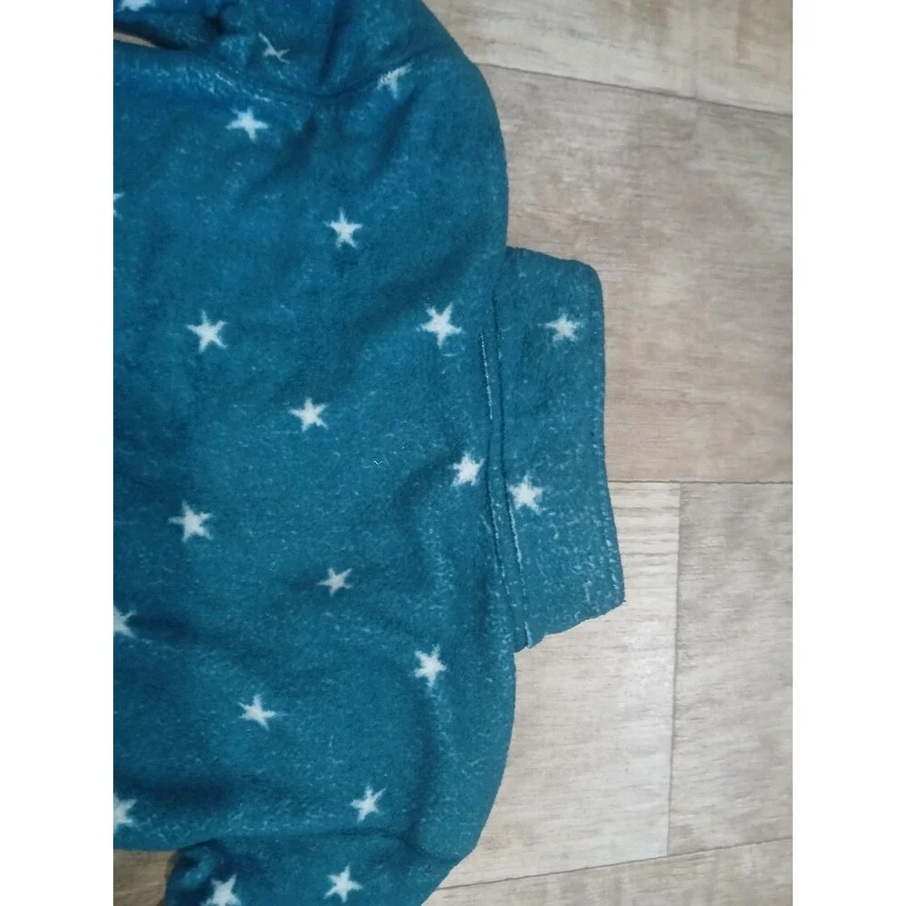 Girl’s Jumping Beans  Fleece Jacket Teal White Stars 1/4 Zip - Size 12